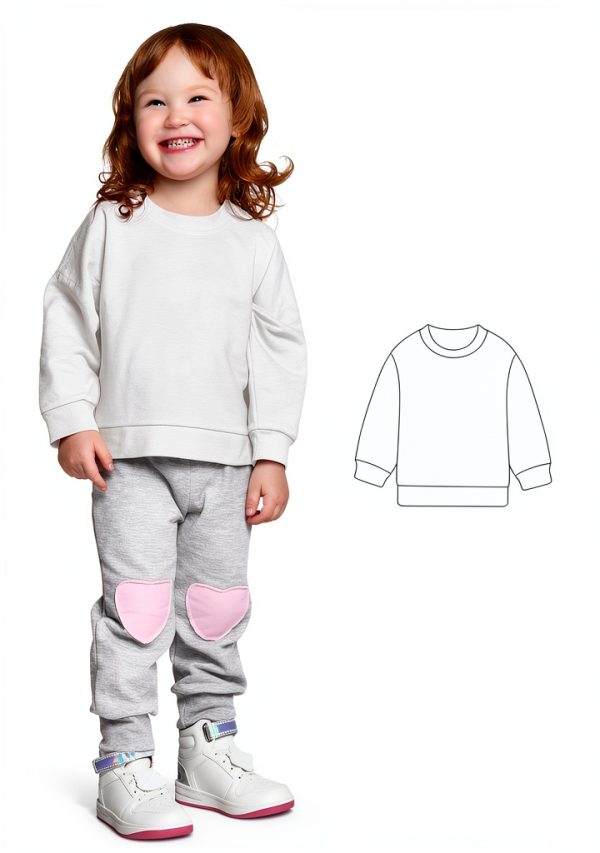 Toddler Girl Sweatshirt KidComfort Crewneck-1