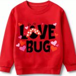 Girls Valentine Sweatshirt Comfy Cotton ABC I LOVE U-0