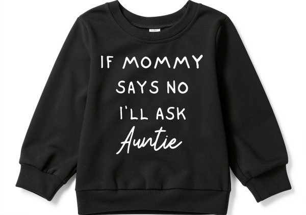 Toddler Girls Sweatshirt If Mommy Says No I’ll Ask Auntie BXMM1031-0
