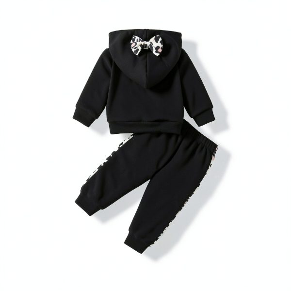 Baby Girl Hoodie Mamas Mini 100% Polyester Long Sleeve Bow Black-2
