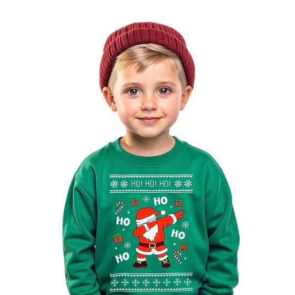 Christmas Sweatshirt KidStyle Toddler Crewneck with Santa Dinosaur-2