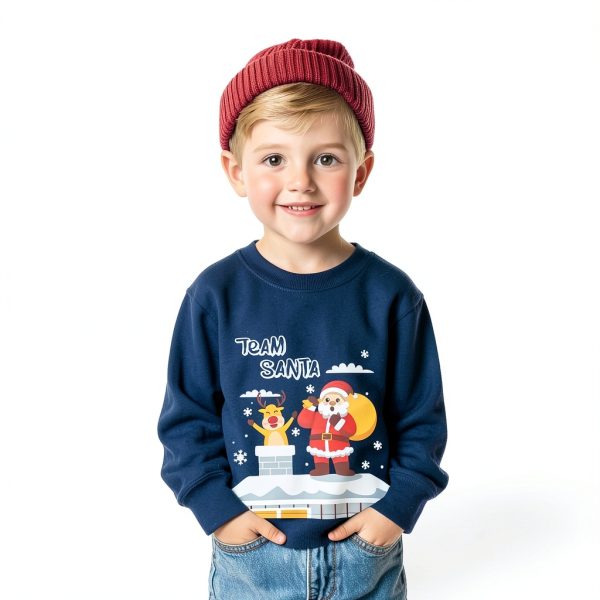 Kids Christmas Sweatshirt Unisex Holiday Hoodie Soft Cotton 2-7 Years-1
