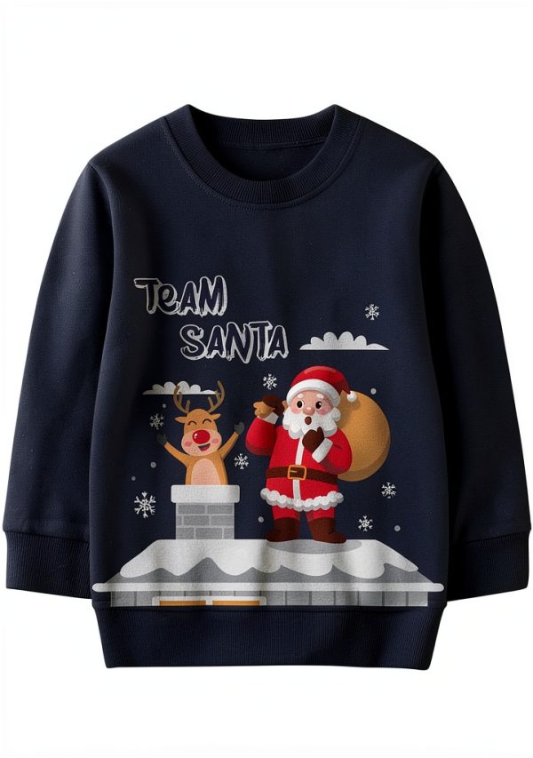 Kids Christmas Sweatshirt Unisex Holiday Hoodie Soft Cotton 2-7 Years-0