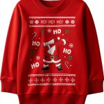 Christmas Sweatshirt KidStyle Toddler Crewneck with Santa Dinosaur-0