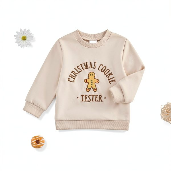 Christmas Toddler Sweatshirt A-a Soft Cotton Pullover Khaki 18-24M-2