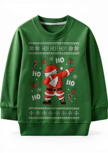 Christmas Sweatshirt KidStyle Toddler Crewneck with Santa Dinosaur-0