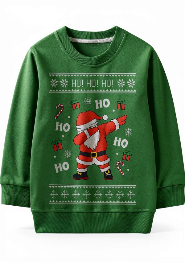 Christmas Sweatshirt KidStyle Toddler Crewneck with Santa Dinosaur-0