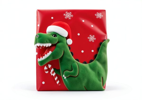 Christmas Sweatshirt KidStyle Crewneck with Santa Dinosaur 2-7Y-4